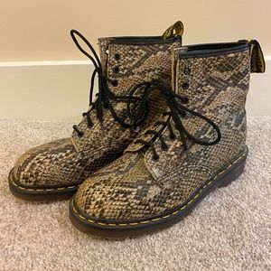 COPY - Vintage Snakeskin Print Dr. Martens Boots